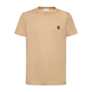 Camiseta de algodão com monograma Burberry (Bege)